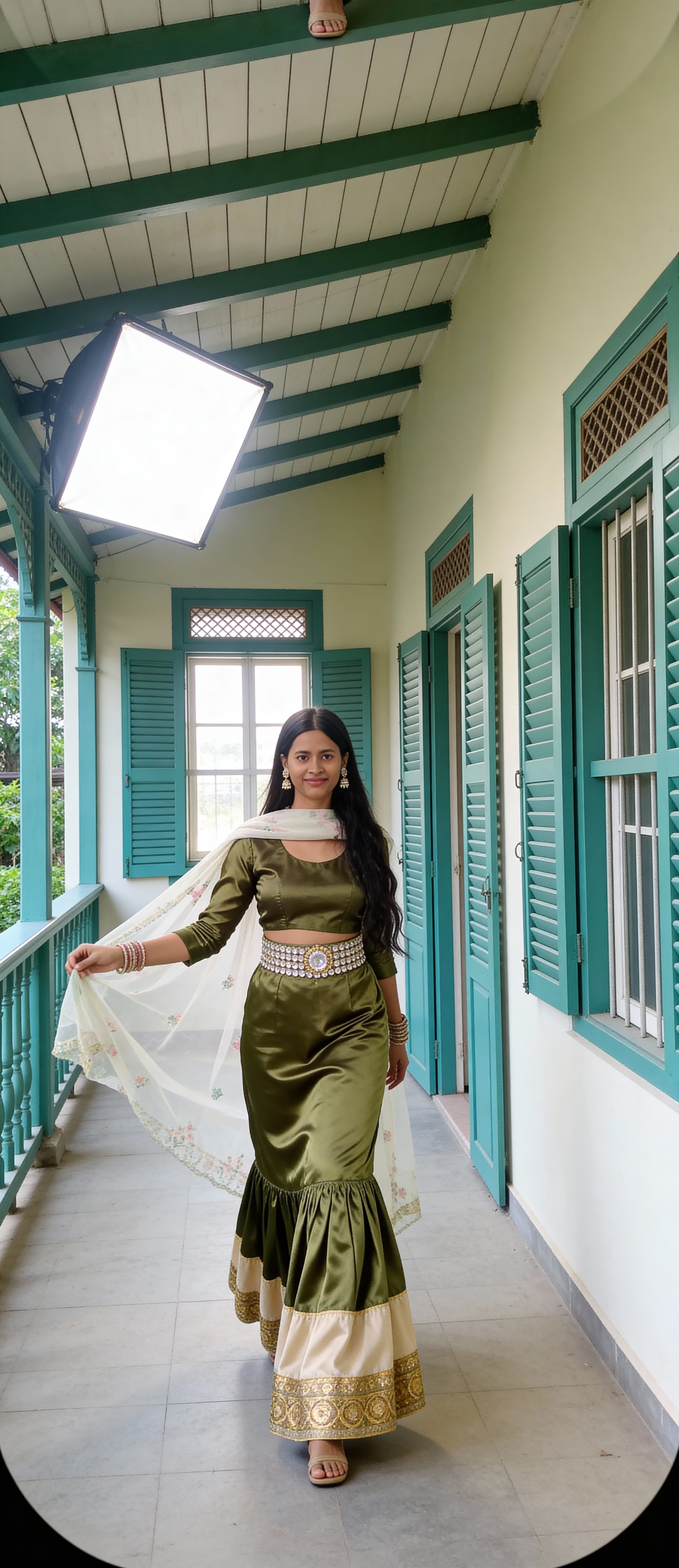 AI generated beauty portrait with studio quality lighting